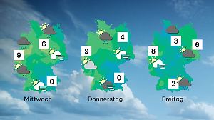 Wettertrend von Mittwoch bis Freitag