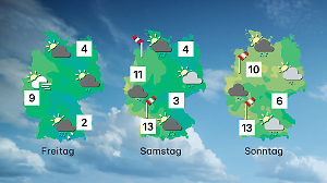 Wettertrend von Freitag bis Sonntag