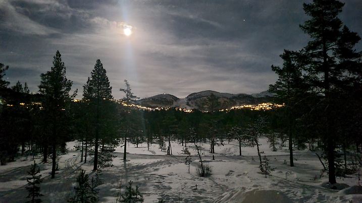 Dieses Bild wurde in absoluter Dunkelheit aufgenommen. Durch Mond und Schnee sind aber selbst die Nächte teilweise taghell.