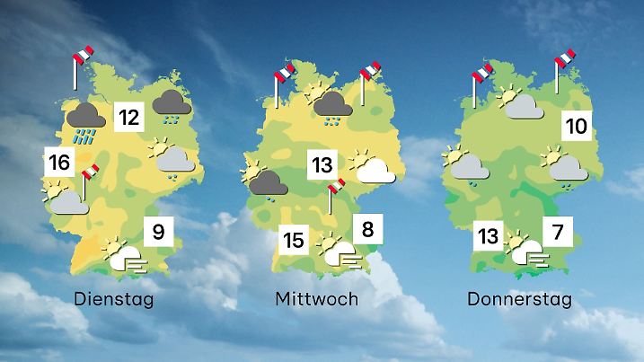 Der Wettertrend: Ab Donnerstag werden zumindest die Wolken etwas heller.