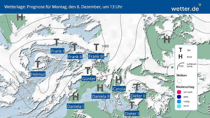 Wetterlage am 8.12.