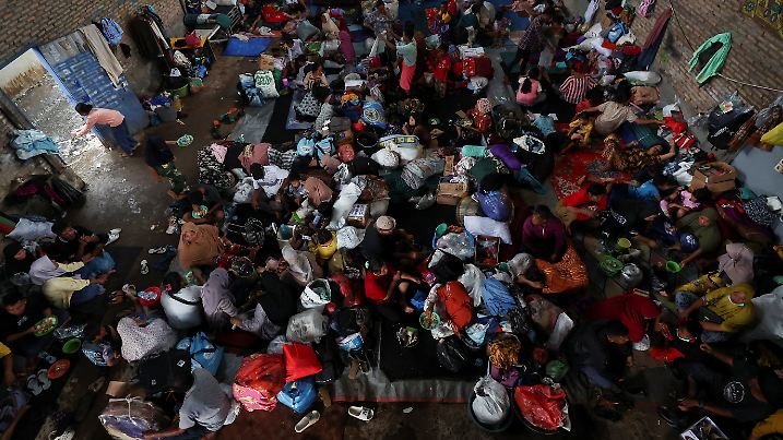 Temporary shelter following a deadly flash flood in Batang Toru, South Tapanuli
