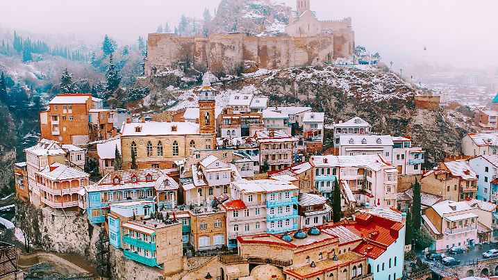 Winter mit Schnee in Tiflis