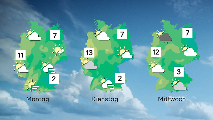 Einige helle Wolken, Nebel und auch etwas Sonne - die Wetterkarte bietet nicht allzu Sensationelles gerade.