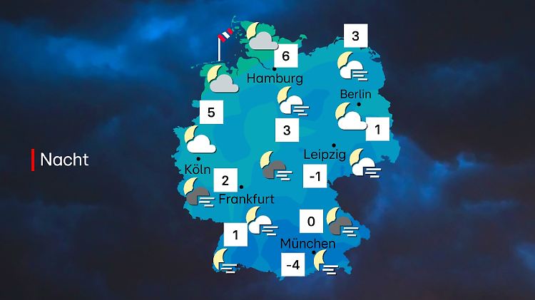Im Süden und Osten eine richtig frostige Nacht