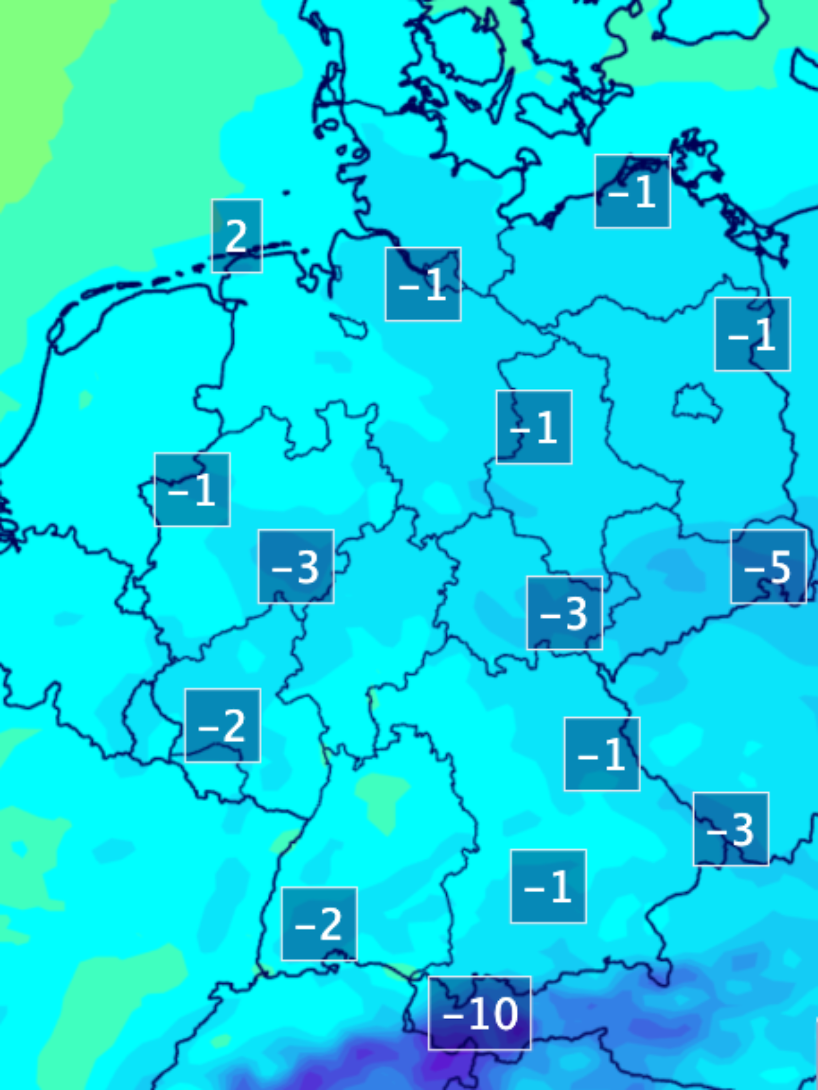 Tiefstwerte am 26.12.2025