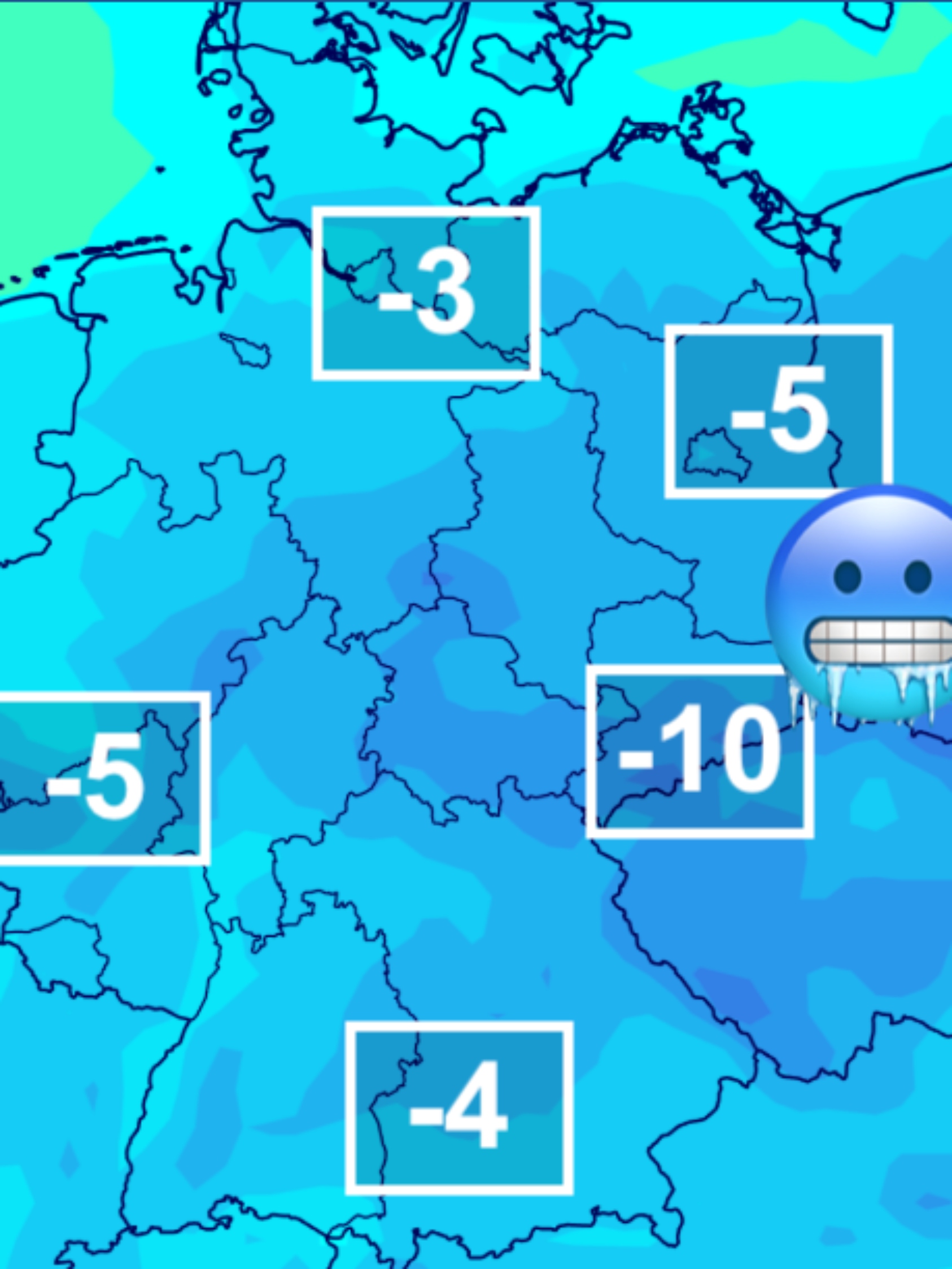 Tiefstwerte Deutschland zu Weihnachten 2025.