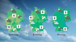 Wettervorhersage für 3 Tage ab Samstag, 20. Dezember, in Deutschland