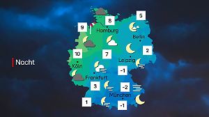 Milde Nacht im Westen - frostig im Südosten