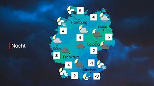 Kaum frostige Regionen - eine meist milde Nacht