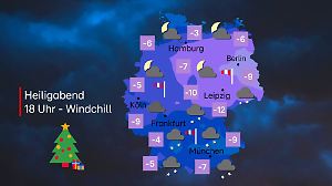 Windchill-Temperaturen Weihnachten in Deutschland
