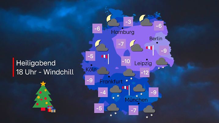 Windchill-Temperaturen Weihnachten in Deutschland