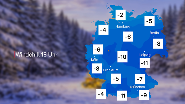 Gefühlte Temperaturen an Heiligabend.