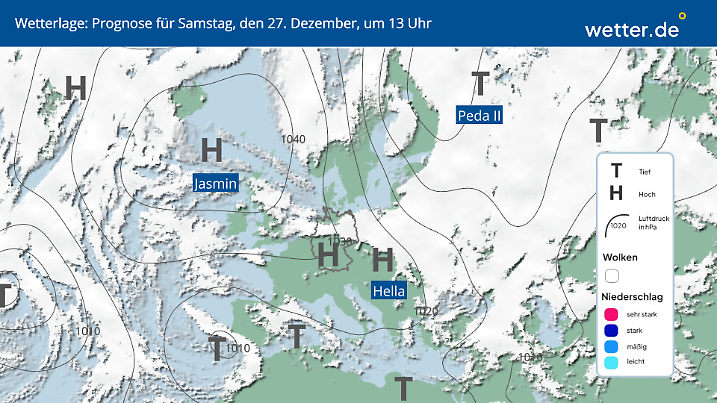 Wetterlage für Samstag in Deutschland