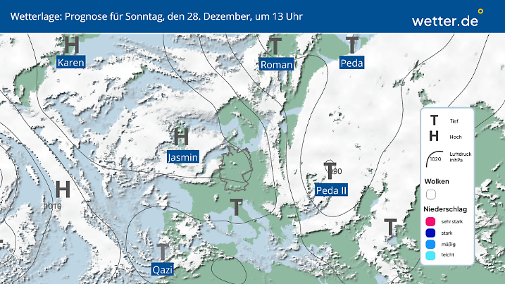 Die Wetterlage für den 28.12.2025