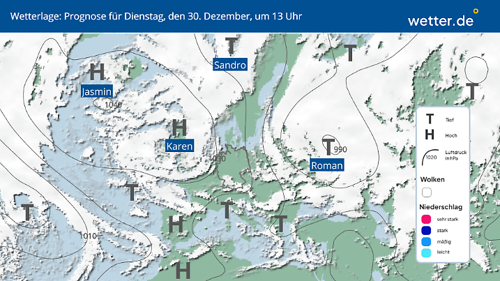 Zwischen Hoch Karen und Tief Roman rauscht kalte Polarluft ins Land.