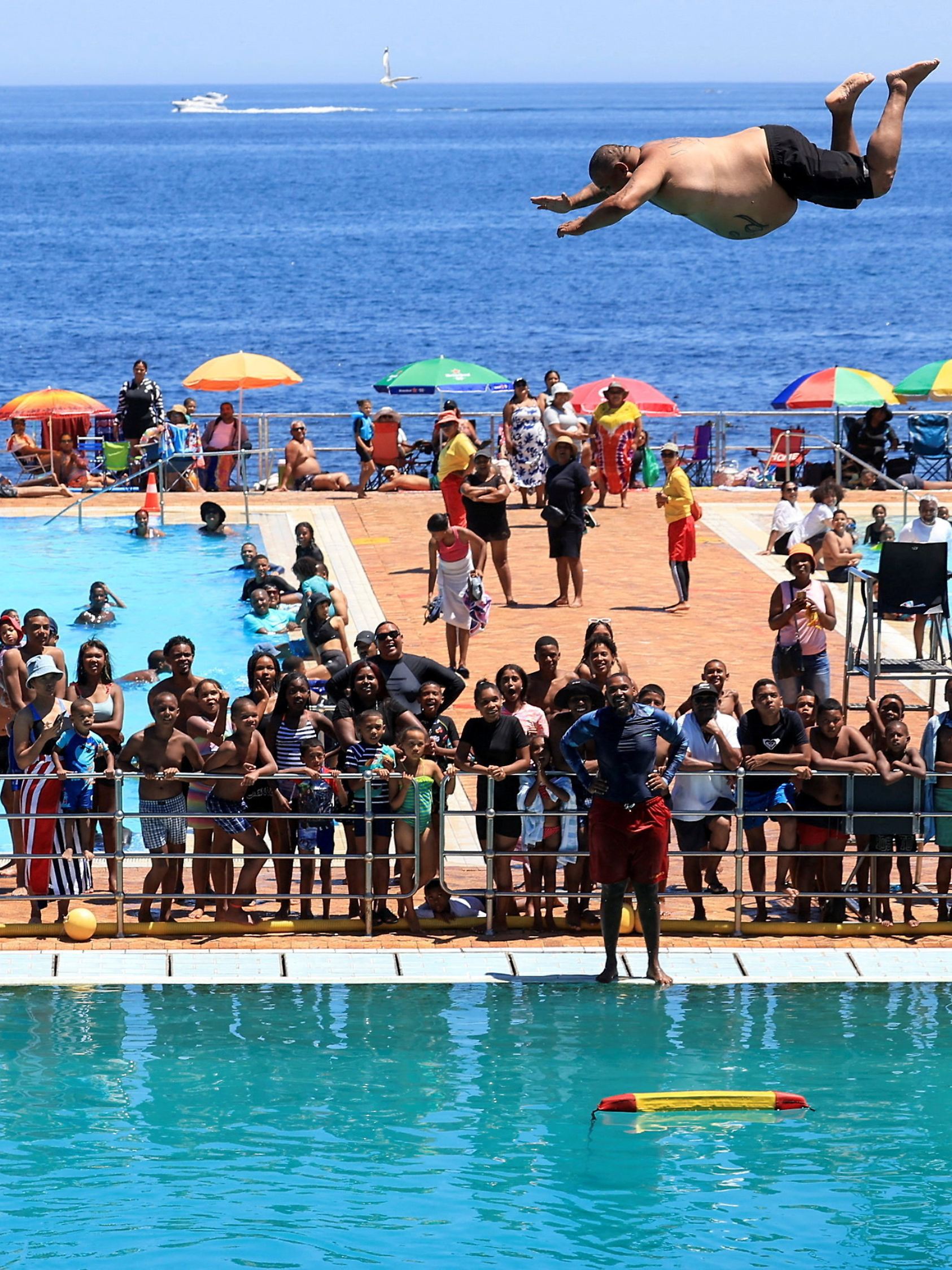 People enjoy the sunny weather in Cape Town