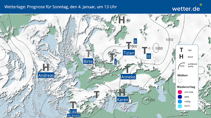 Die Tiefs haben noch wenig Zugriff auf das Wetter.