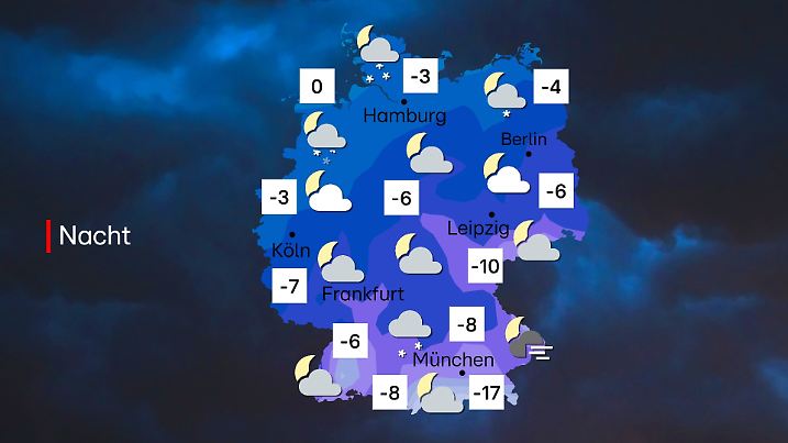 Küste schneit, Binnenland friert, Alpen zittern: Diese Nacht zeigt echten Wintercharakter.