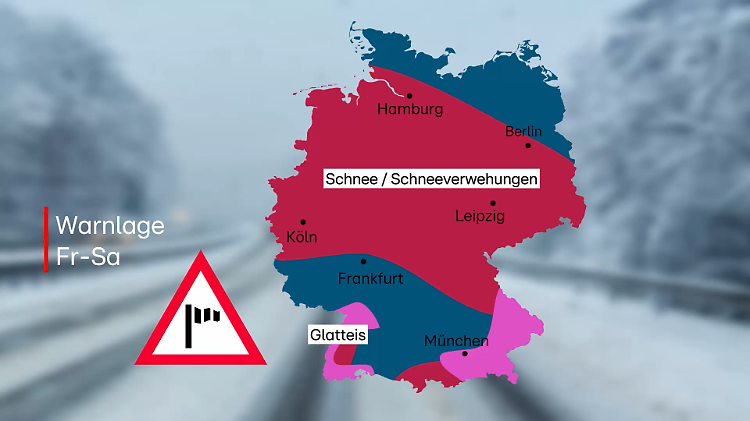 Warnkarte für Freitag und Samstag