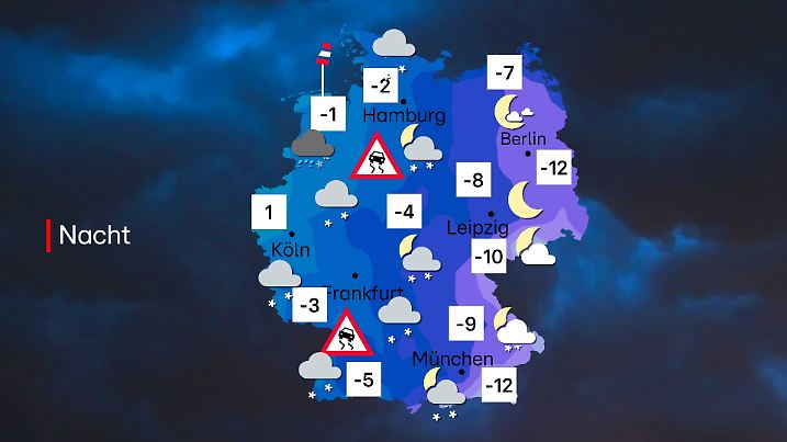 Wetter in der Nacht zu Donnerstag, 8. Januar 2026