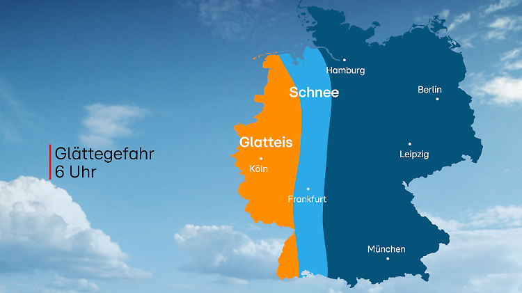 Glatteis und Schnee zum Berufsverkehr