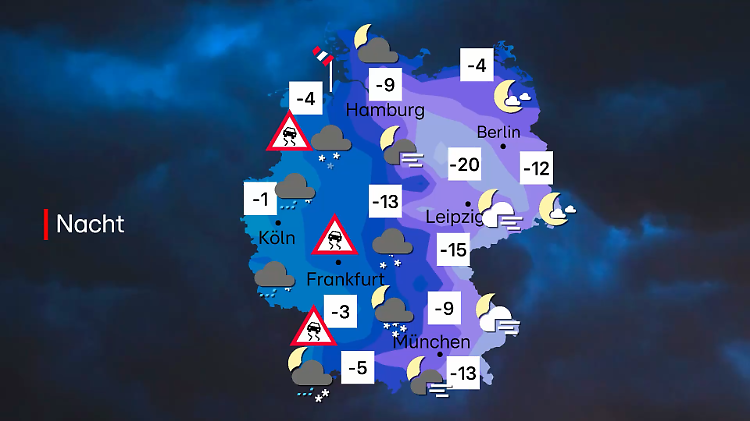 Eisnacht kommt und bringt Glätte