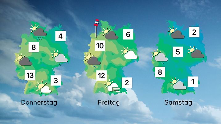 So geht es in der Wetterwoche weiter: Erst sehr mild, dann ziemlich kühl.
