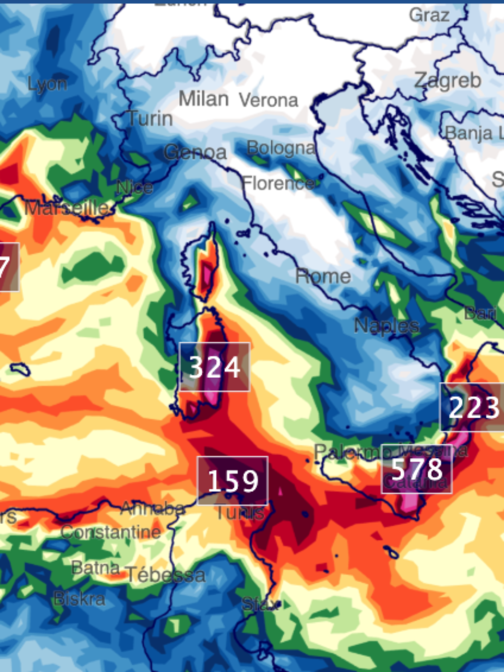 Starkregen und Sturm - Unwetterschwerpunkte Europa aktuell