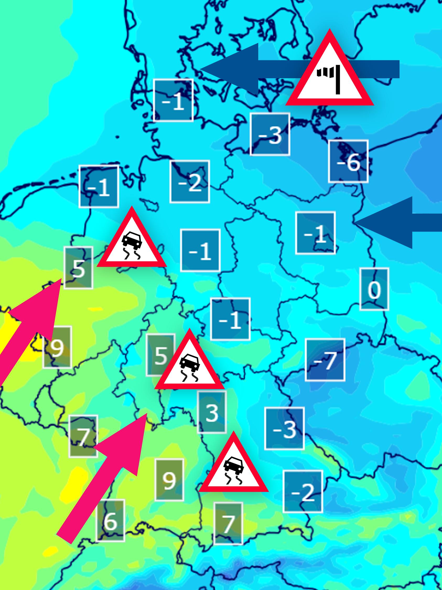 Unter minus 10 Grad - Fieser Windchill, miese Glätte und Schnee in Deutschland