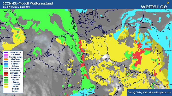 ICON-Wettermodell vom 03.02.2026 für die Nacht vom 06. zum 07.02.2026