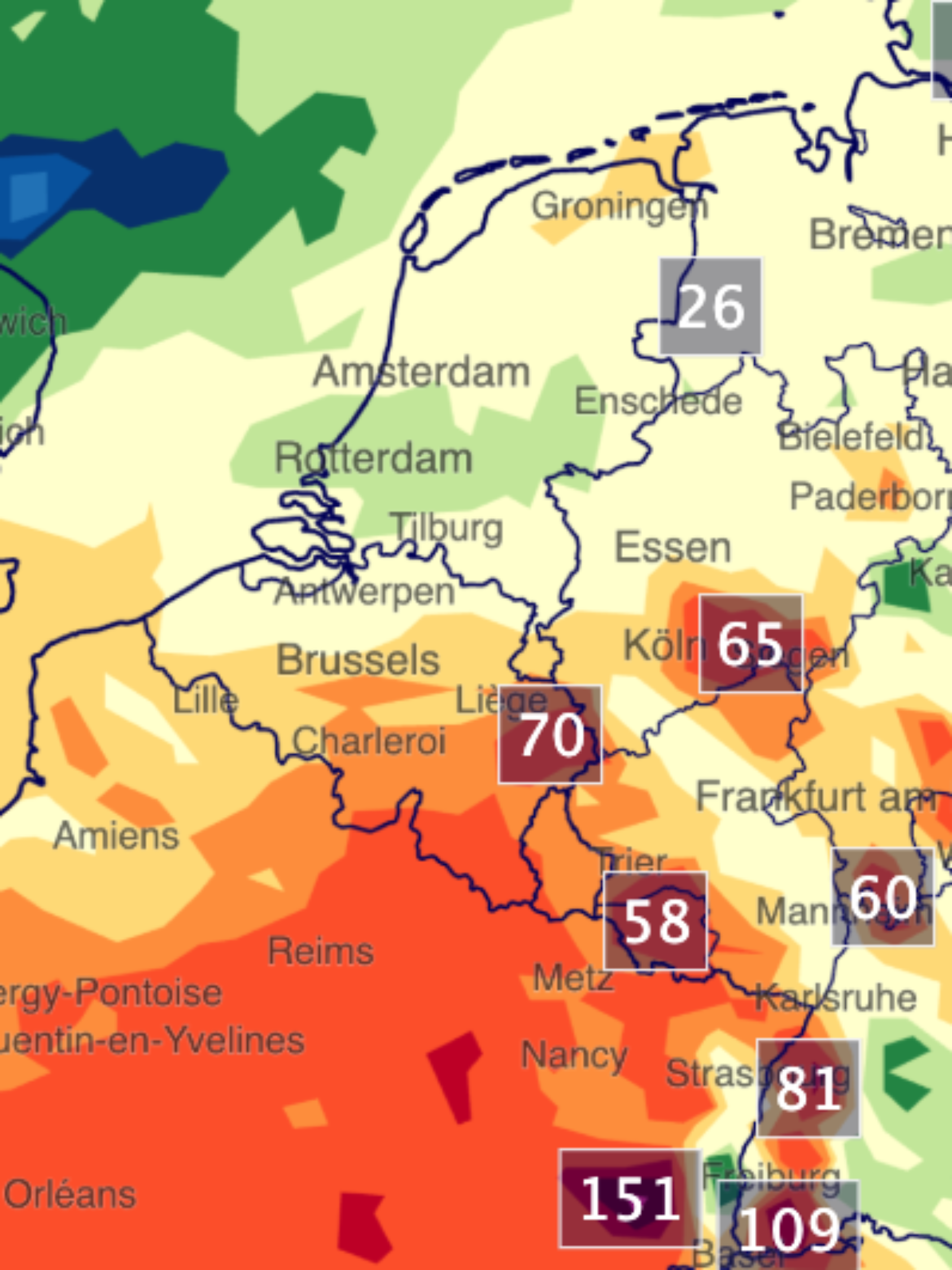 Regenmengen Deutschland