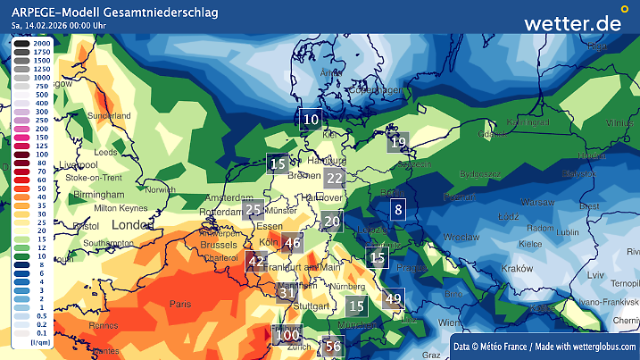 Regenmegen Deutschland