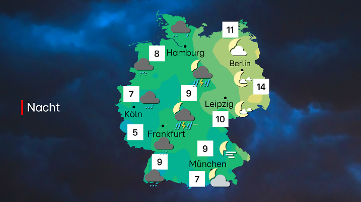 Das Wetter in der Nacht zu Gründonnerstag, 17. April 2025