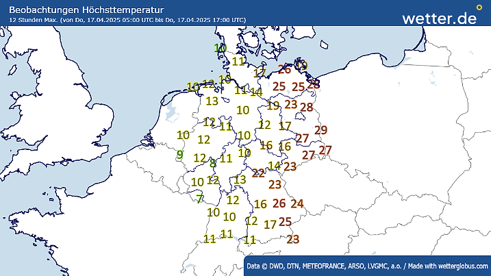 Höchstwerte Gründonnerstag 2025