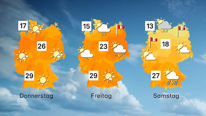 Der Wettertrend von Donnerstag bis Samstag