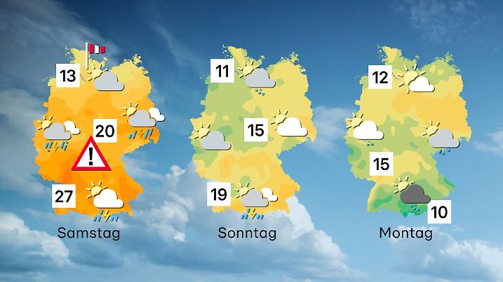Der Wettertrend von Samstag bis Montag