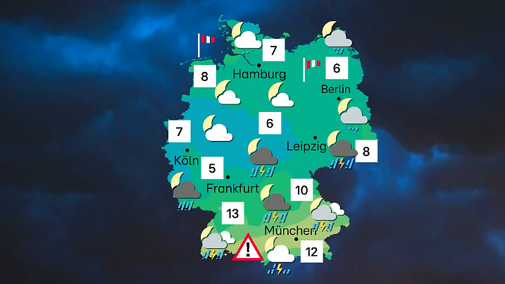 Das Wetter für die Nacht zum Sonntag