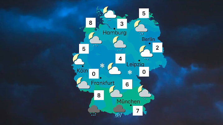 Das Wetter in der Nacht zu Montag