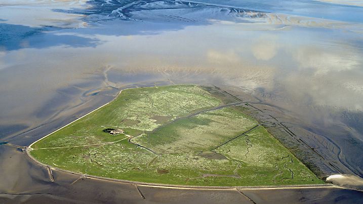 Germany, Schleswig-Holstein, View of Hallig Suedfall