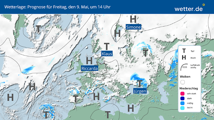 Hoch Riccarda blockt die Tiefs ab