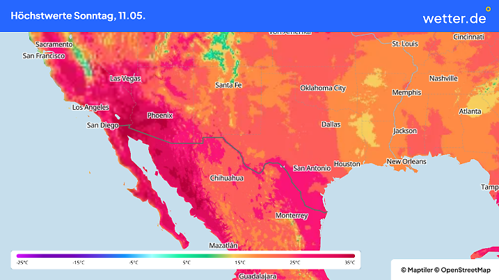 In den USA herrscht eine massive Hitzewelle im Westen. Bis zu 35 Grad wurden in Los Angeles gemessen. Die Bewohner werden aufgerufen, ihre Häuser nicht zu verlassen.