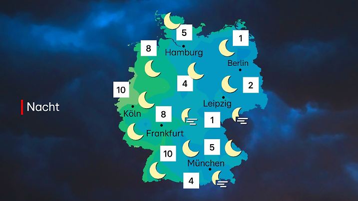 Trockene und sternenklare Nacht voraus zum 12. Mai