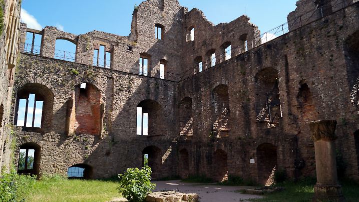 Interior view of the ruined Hohenbaden Castle, the seat of the Margraves of Baden from 11th to 15th century, Baden-Baden, Germany