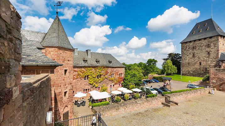 Rote Mauern über dem Rurtal: Die Burg Nideggen verbindet Eifelflair mit bewegter Burggeschichte.