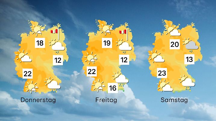 Der Wettertrend von Donnerstag bis Samstag