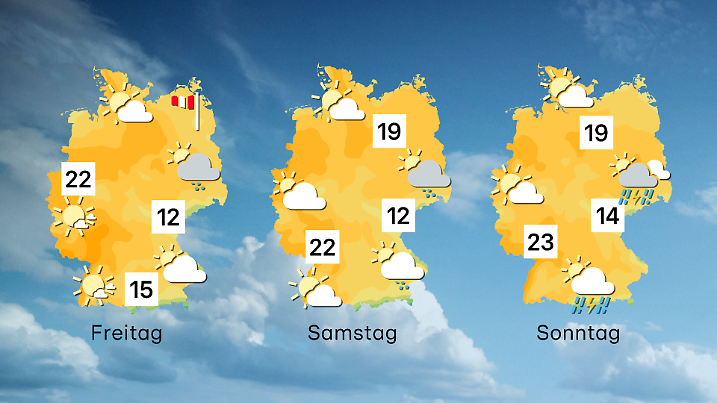 Der Wettertrend von Freitag bis Sonntag