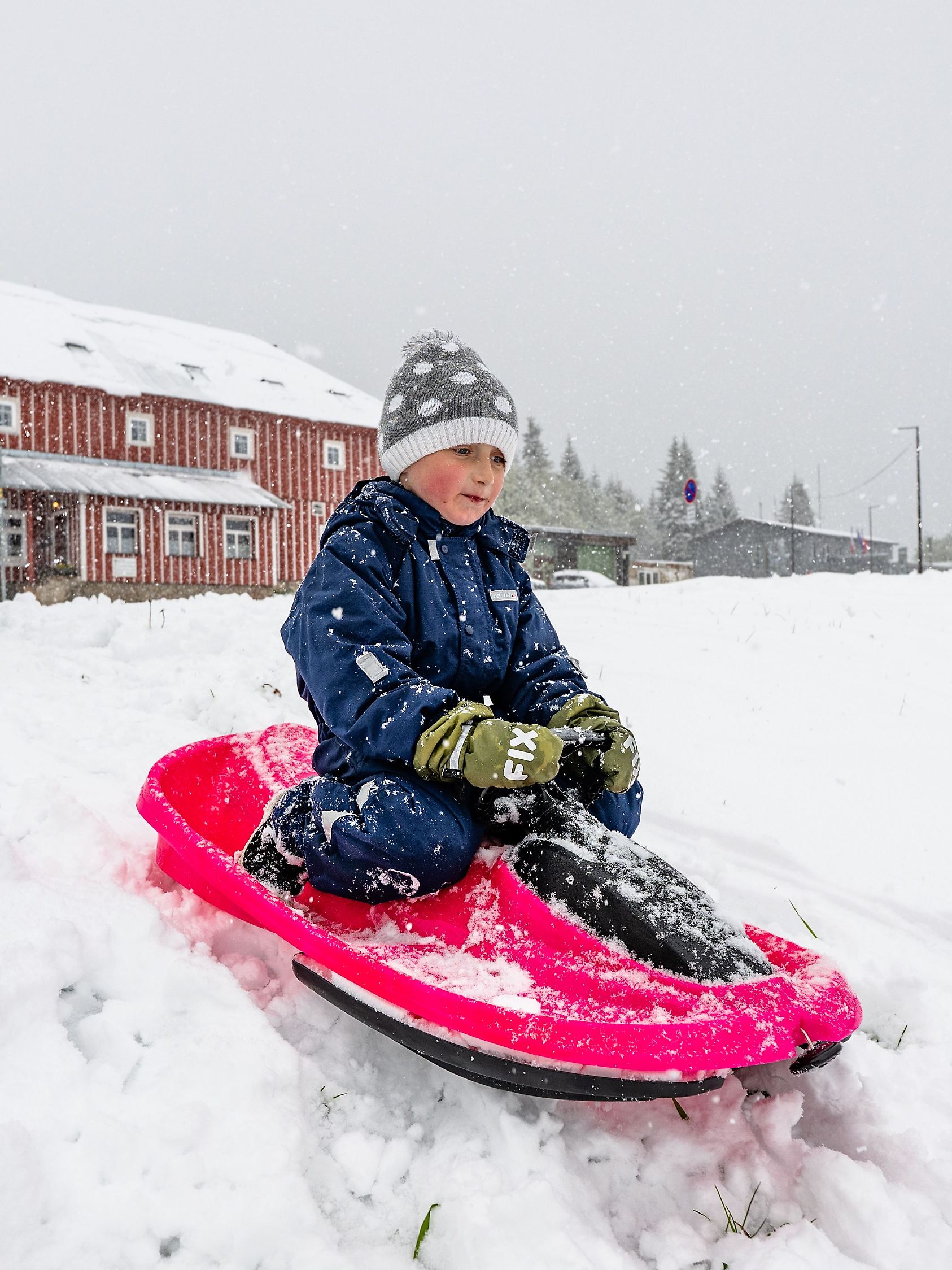 Schneefall im Riesengebirge
