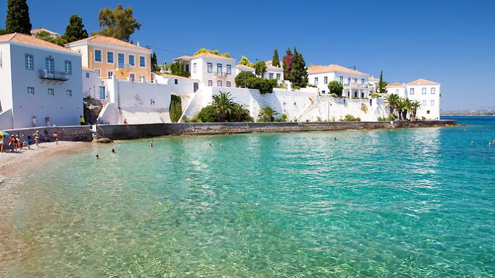 Amazing Beach on idyllic greek island Betses - sunny day for recreation and holiday