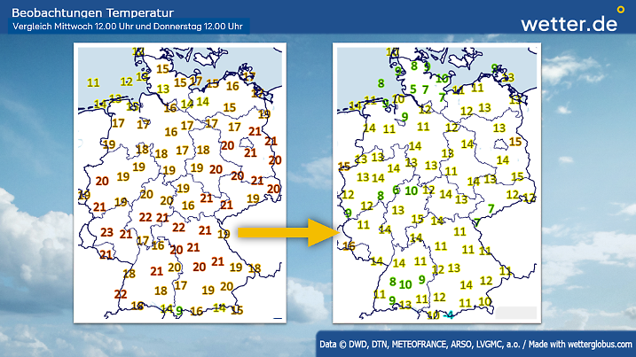 Temperatursturz in Deutschland